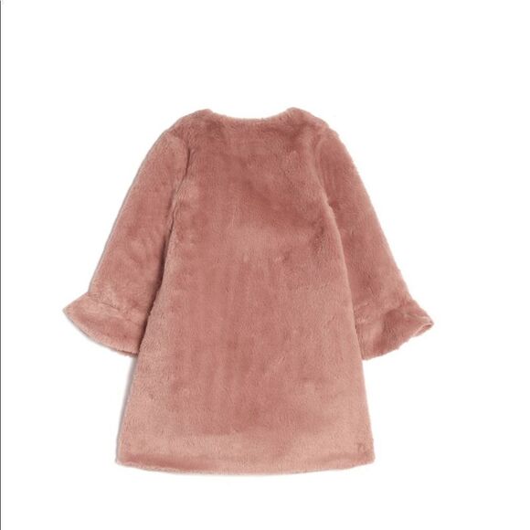 PIPPA & JULIE Kids' Faux‎ Fur Coat & Metallic Dress Set, Two Piece Mauve 4, NWT - Picture 3 of 12